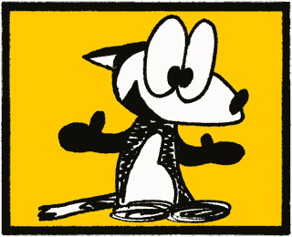 A cartoon fox named Franky Banky smiling and holding his arms out