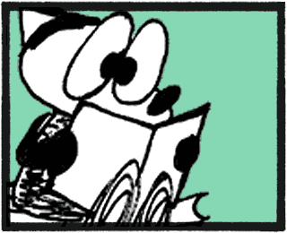 Franky Banky reading a comic book